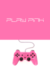 Picture of a pink playstation controller painted in acrylics